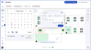 Produktseite Arbeitsplatzbuchung Buchungsansicht Hotspots 