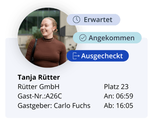 Im desk.ly Visitor Dashboard sind alle Besuche sauber protokolliert, sodass der Empfang und Kolleg:innen jederzeit sehen, wann Gäste im Haus sind.