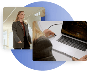 Laptop am Arbeitsplatz anschließen