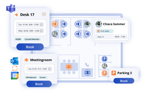 Booking desks, meeting rooms and parking places